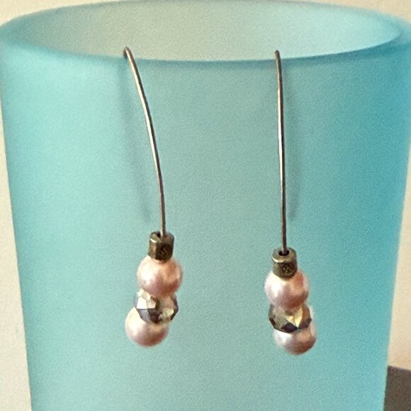 3/$17 Petite Pink Pearl Pierced Earrings - Picture 2 of 4